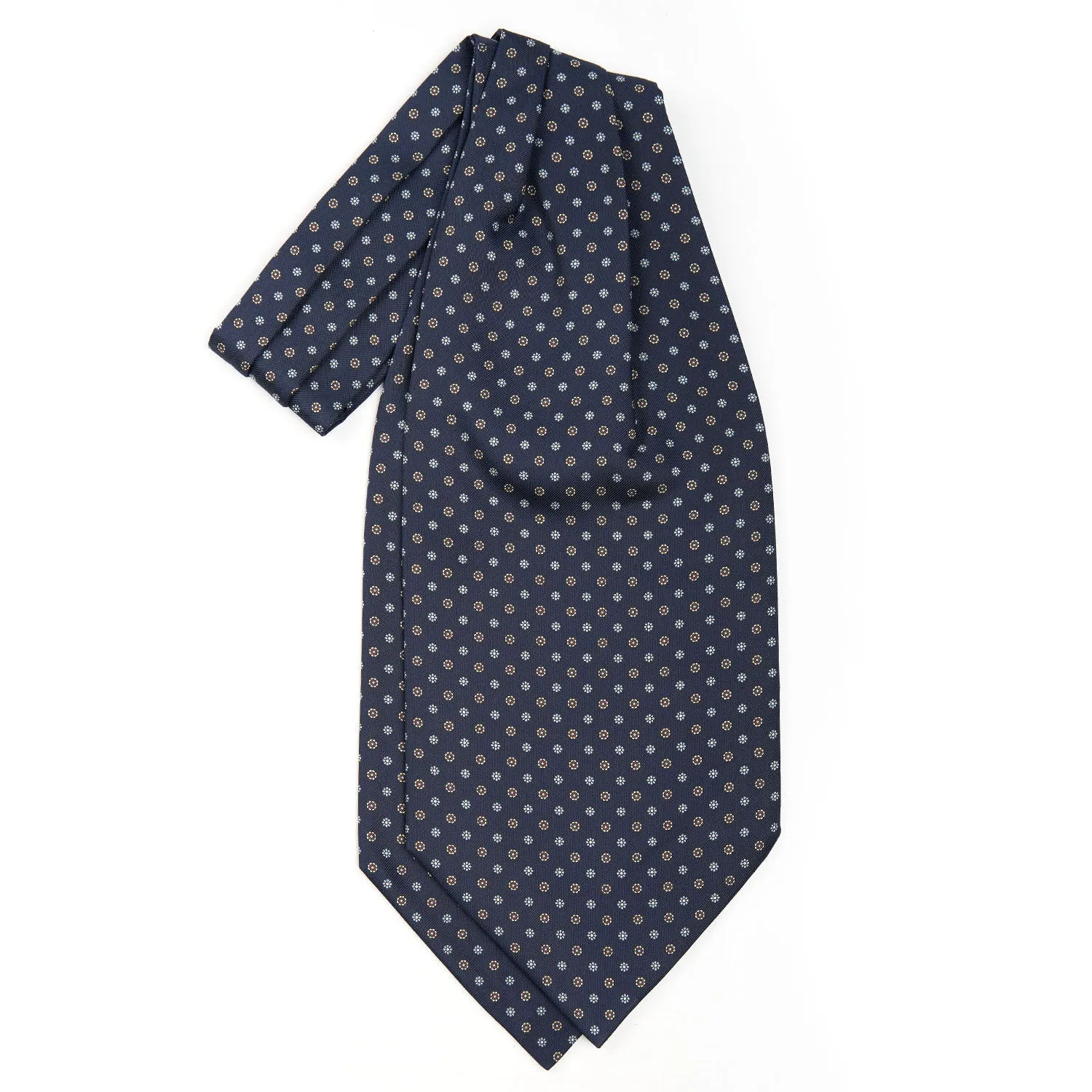 DARK BLUE SILK ASCOT TIE