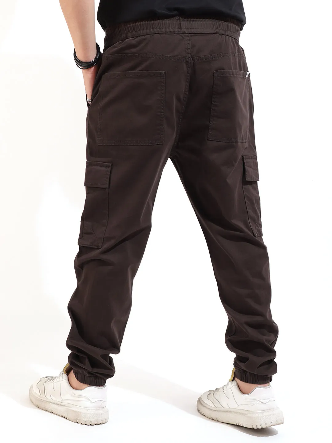 Dark Brown Coated Cotton Cargo