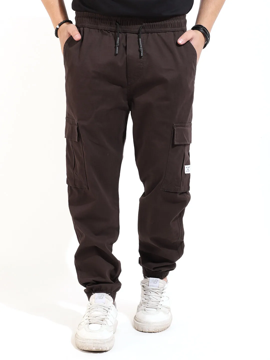 Dark Brown Coated Cotton Cargo