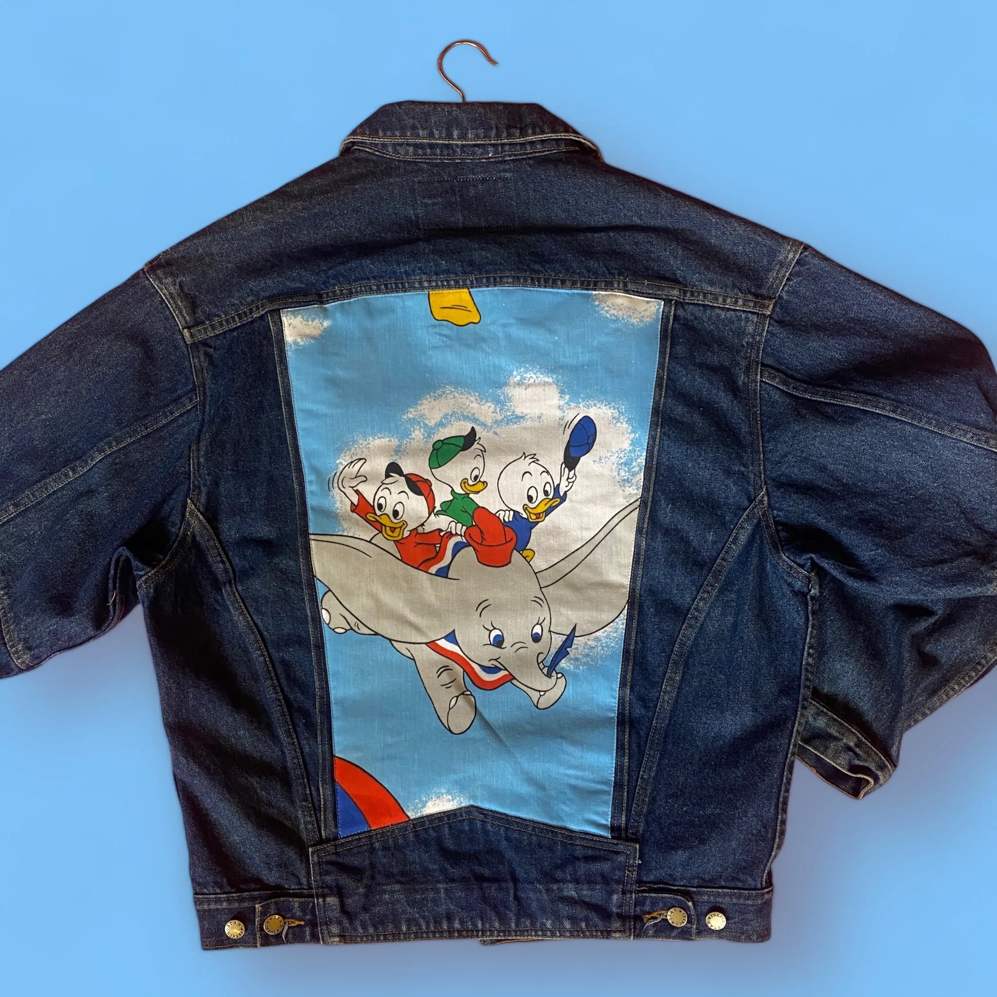 Denim Jacket made with Reworked Duvet Cover.