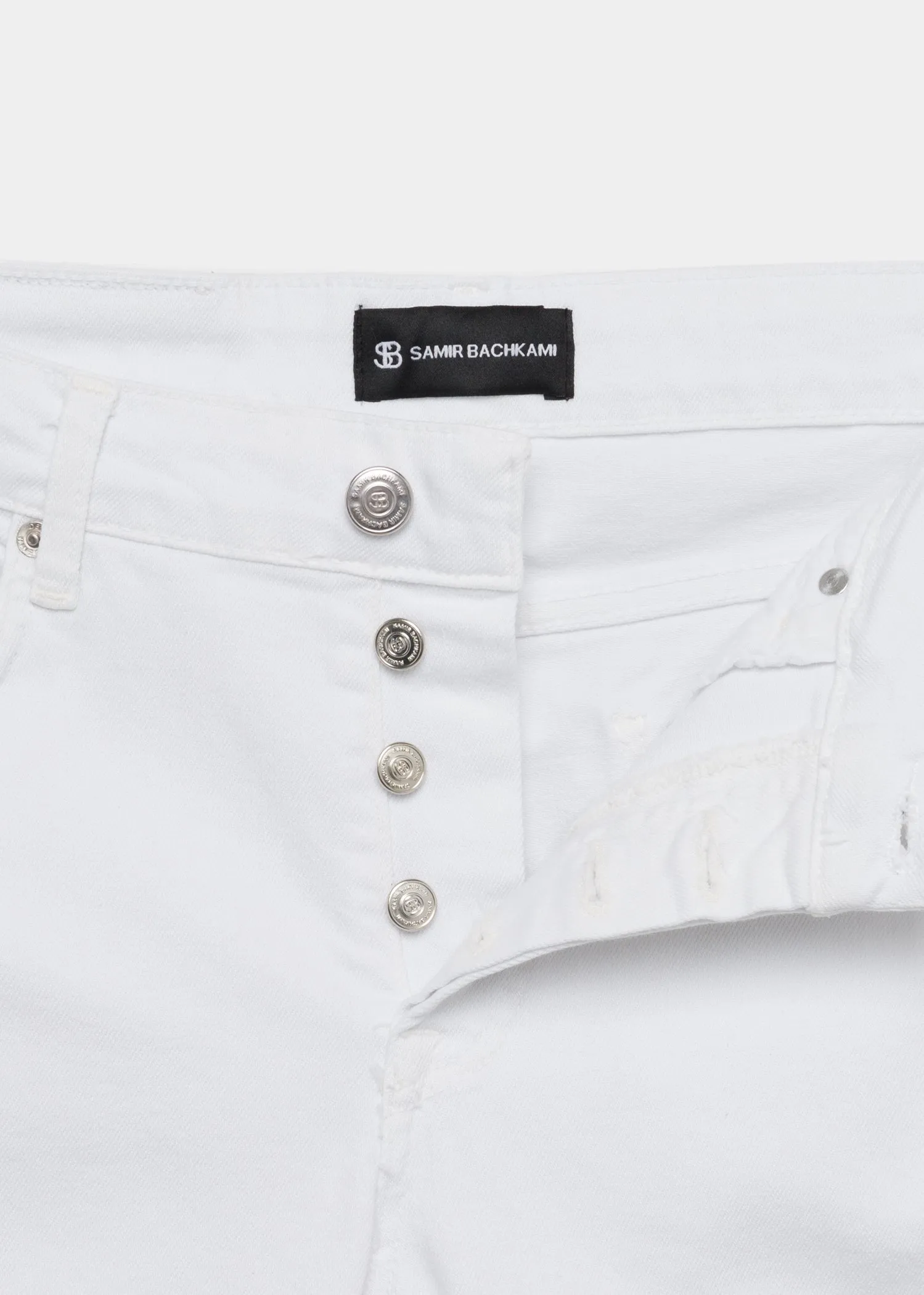 Distressed White Skinny Fit Jeans