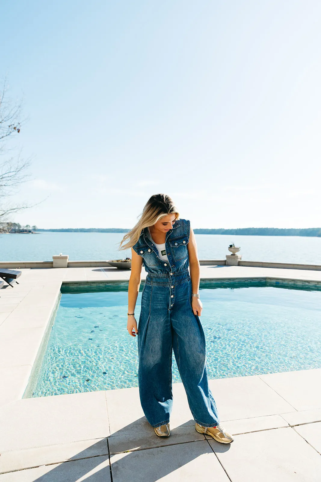 Double Denim Jumpsuit - Lt. Wash