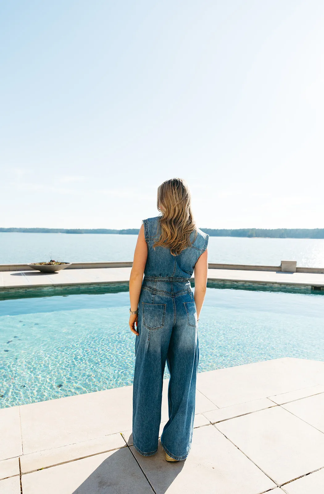 Double Denim Jumpsuit - Lt. Wash