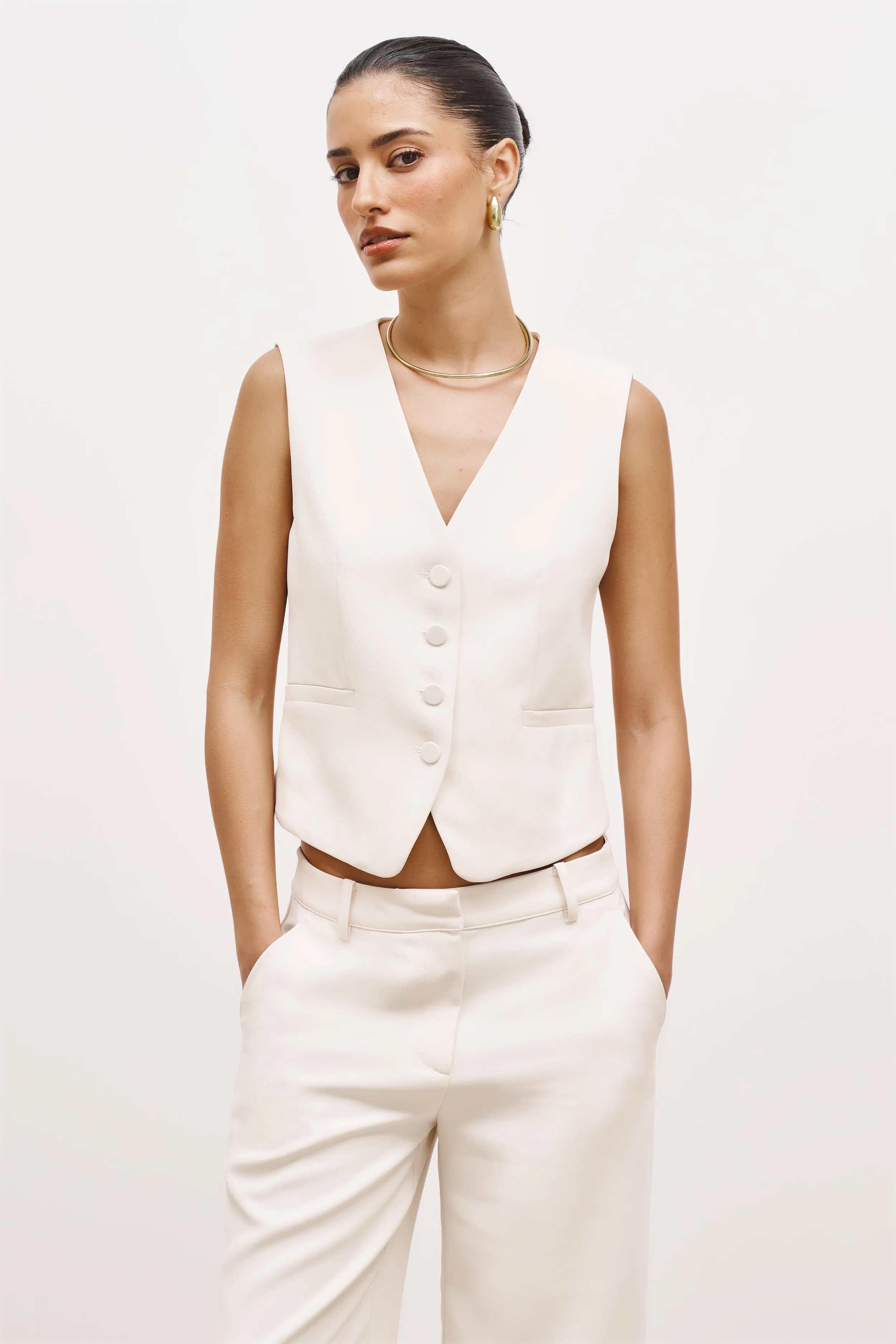 Effortless Waistcoat - Cream