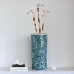 Emerald Green Glazed Ceramic Umbrella Stand 45cm