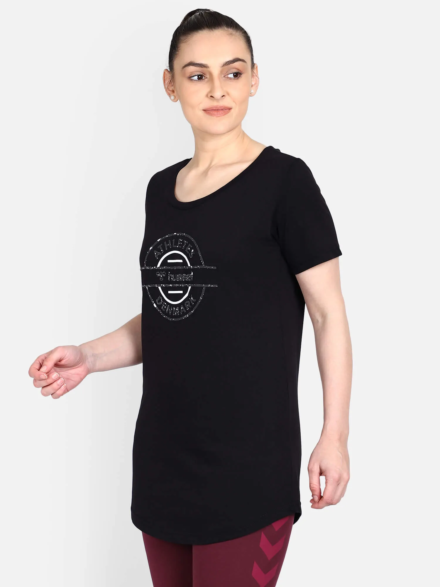 Eskame Women Cotton Black T-Shirt