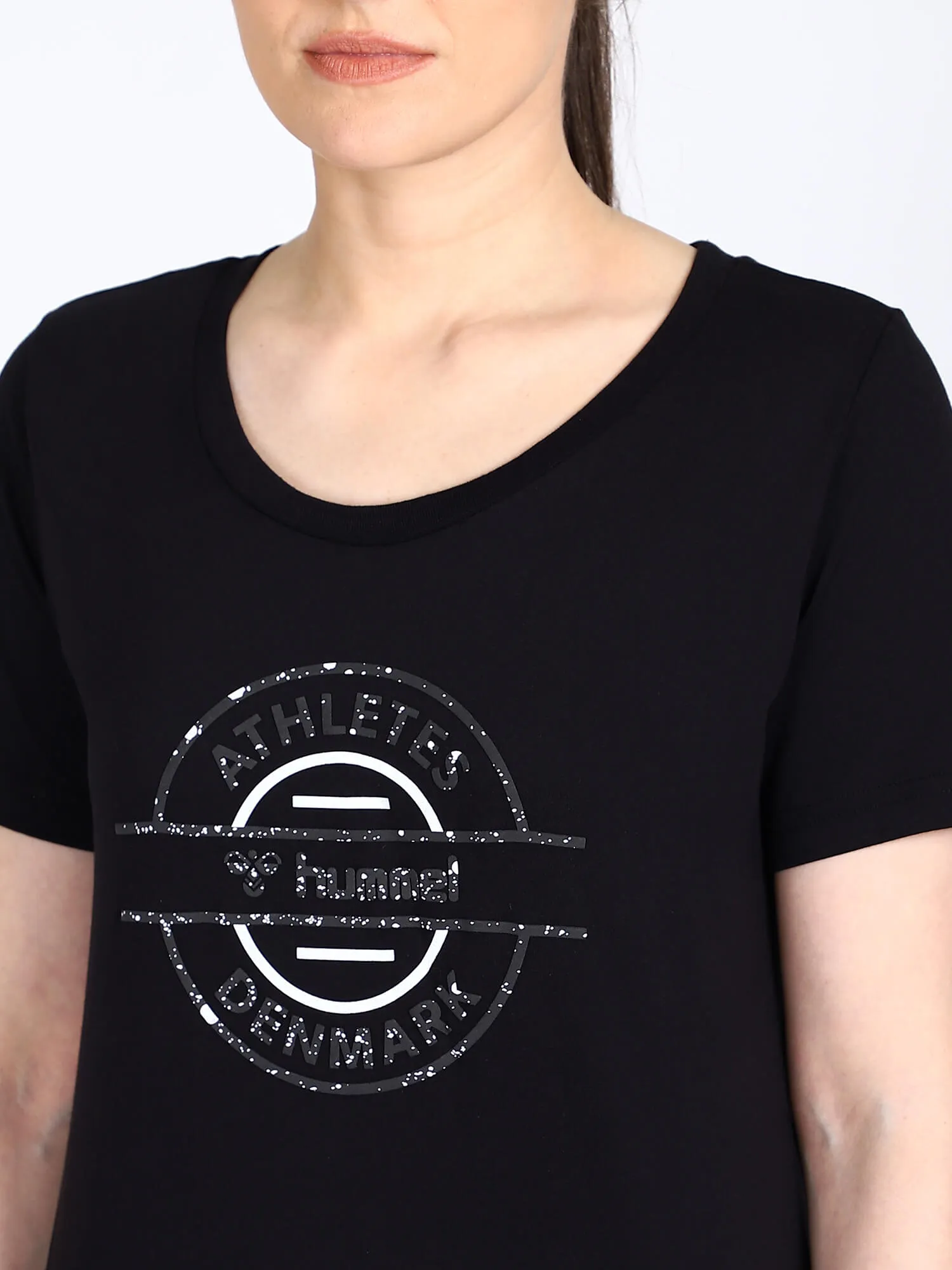 Eskame Women Cotton Black T-Shirt