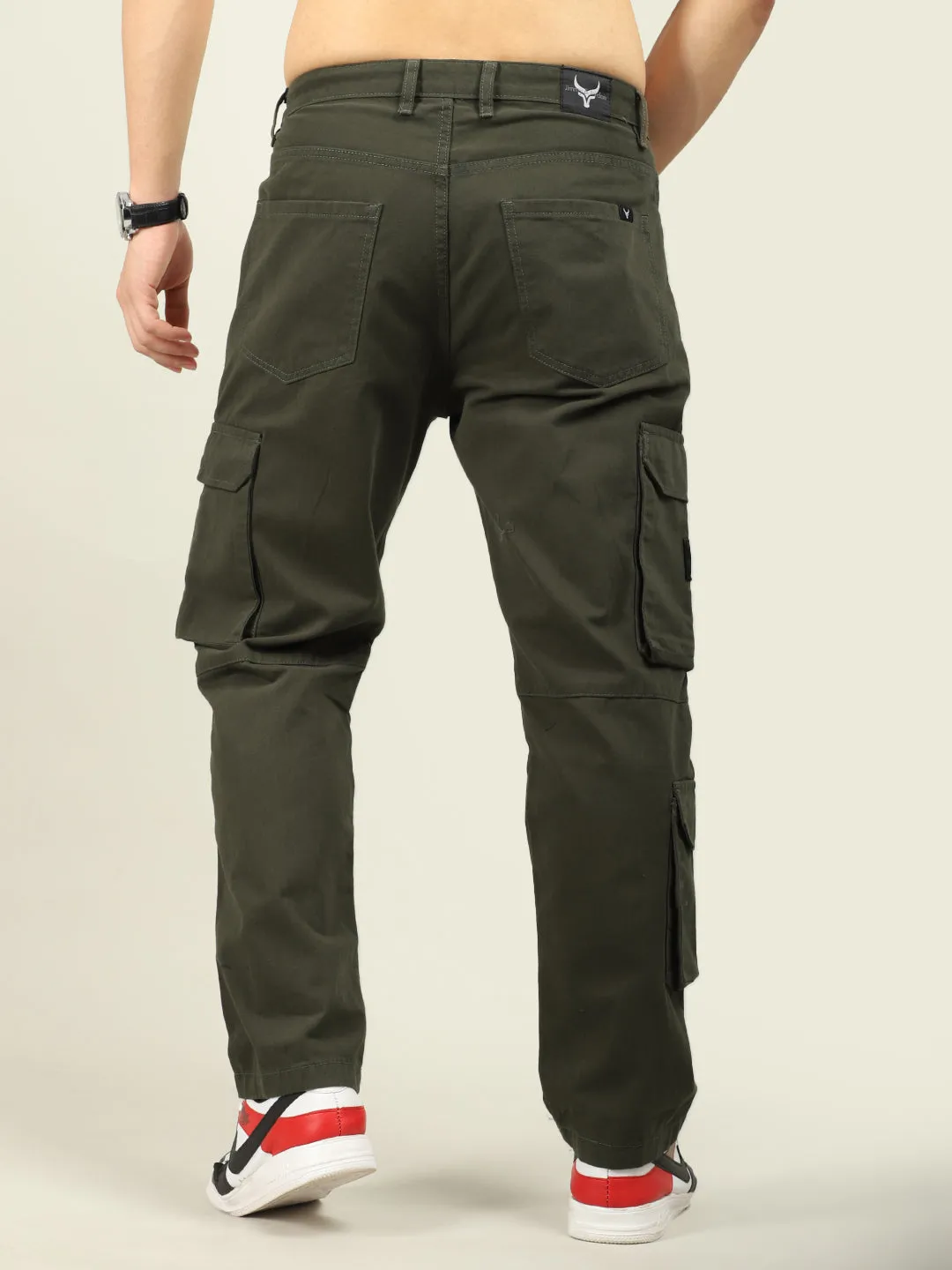 Fire Dark Olive Baggy Fit 8 Pocket Cargo