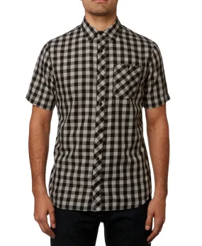 Fox Men's Button-Down Plaid Shirt, Gray, S