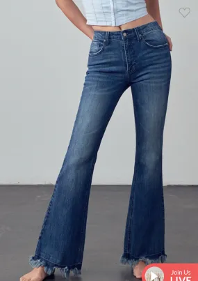 Frayed Edge Wide Leg Jeans