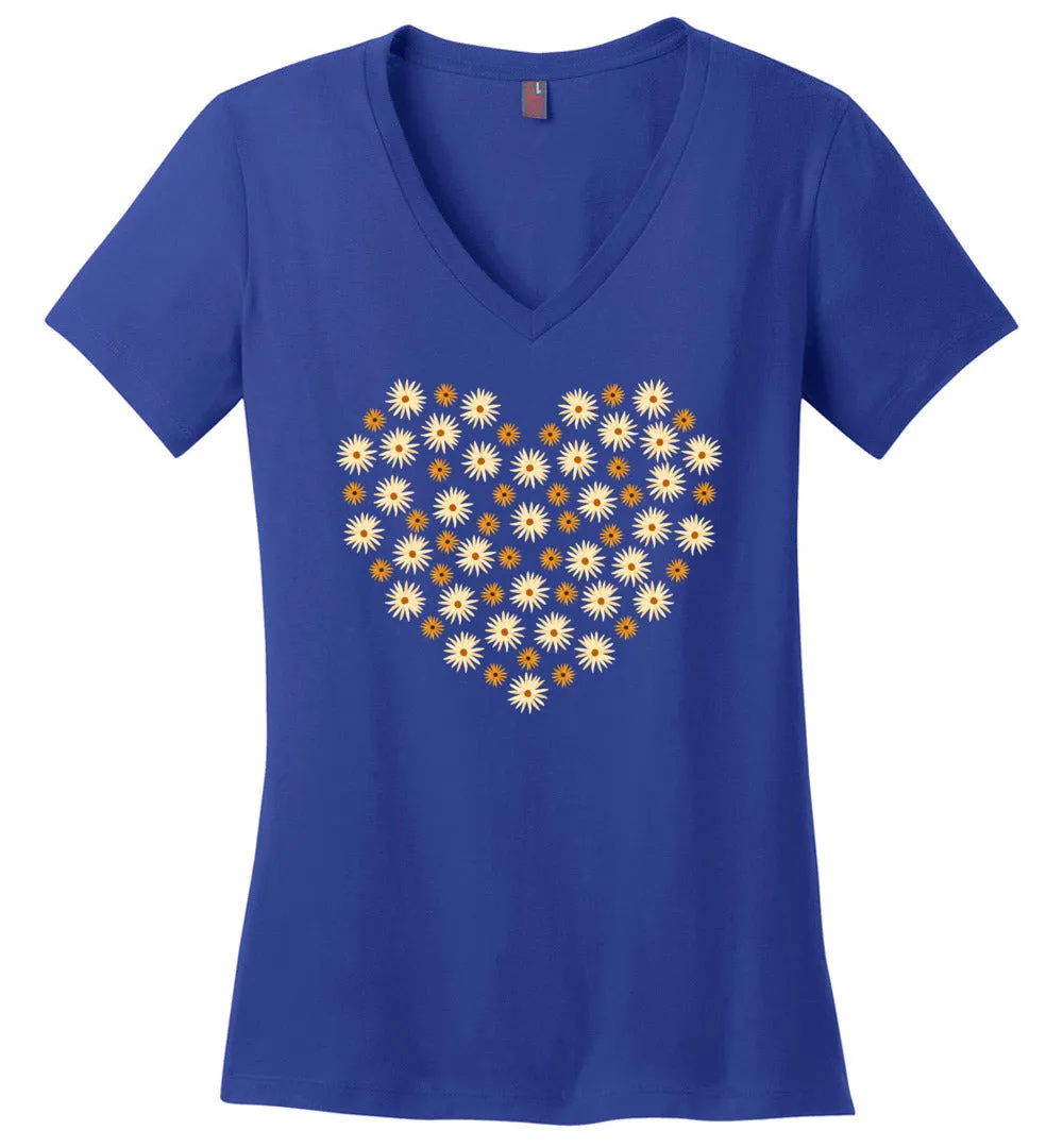 Full Daisy Heart V-Neck