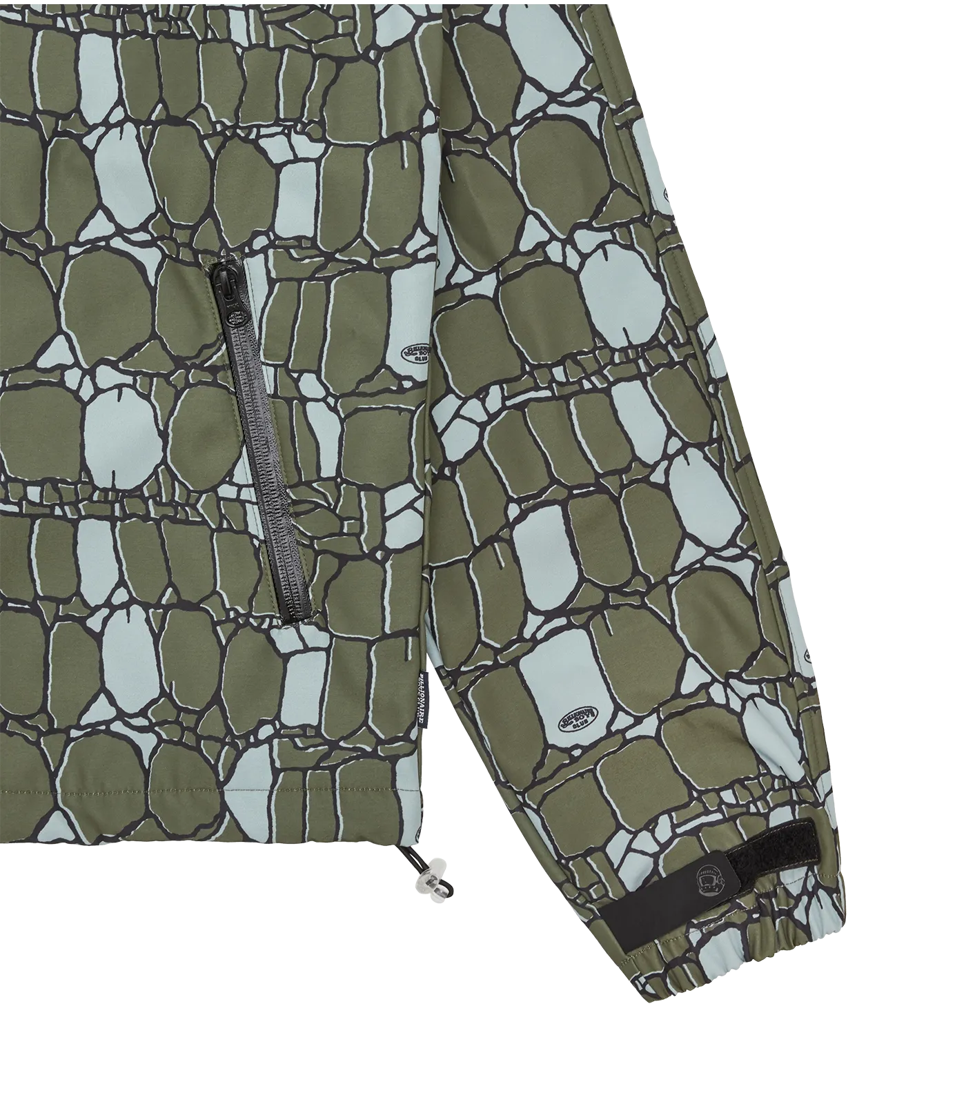 GATOR CAMO HOODED WINDBREAKER JACKET - GREEN