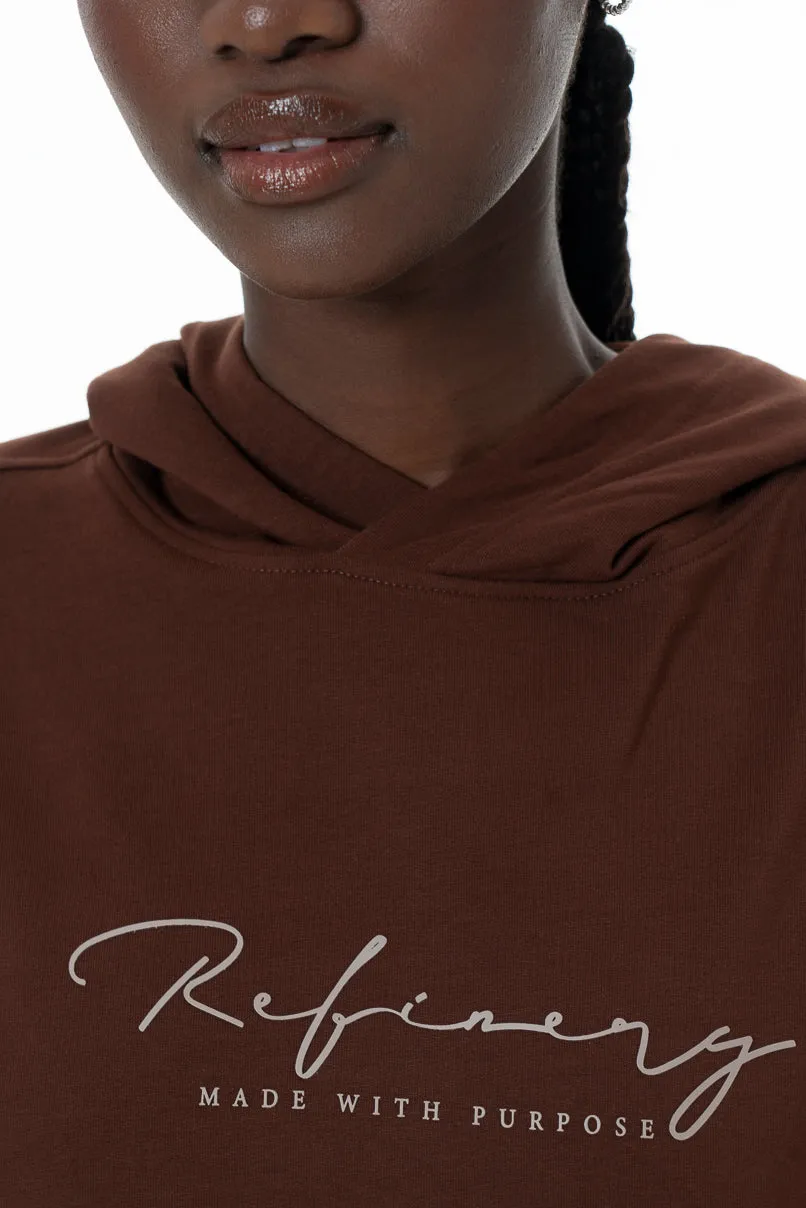 Hooded Sweat Top _ 145636 _ Chocolate