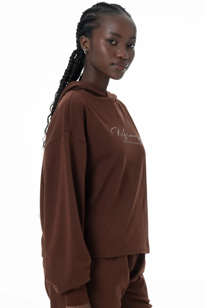 Hooded Sweat Top _ 145636 _ Chocolate