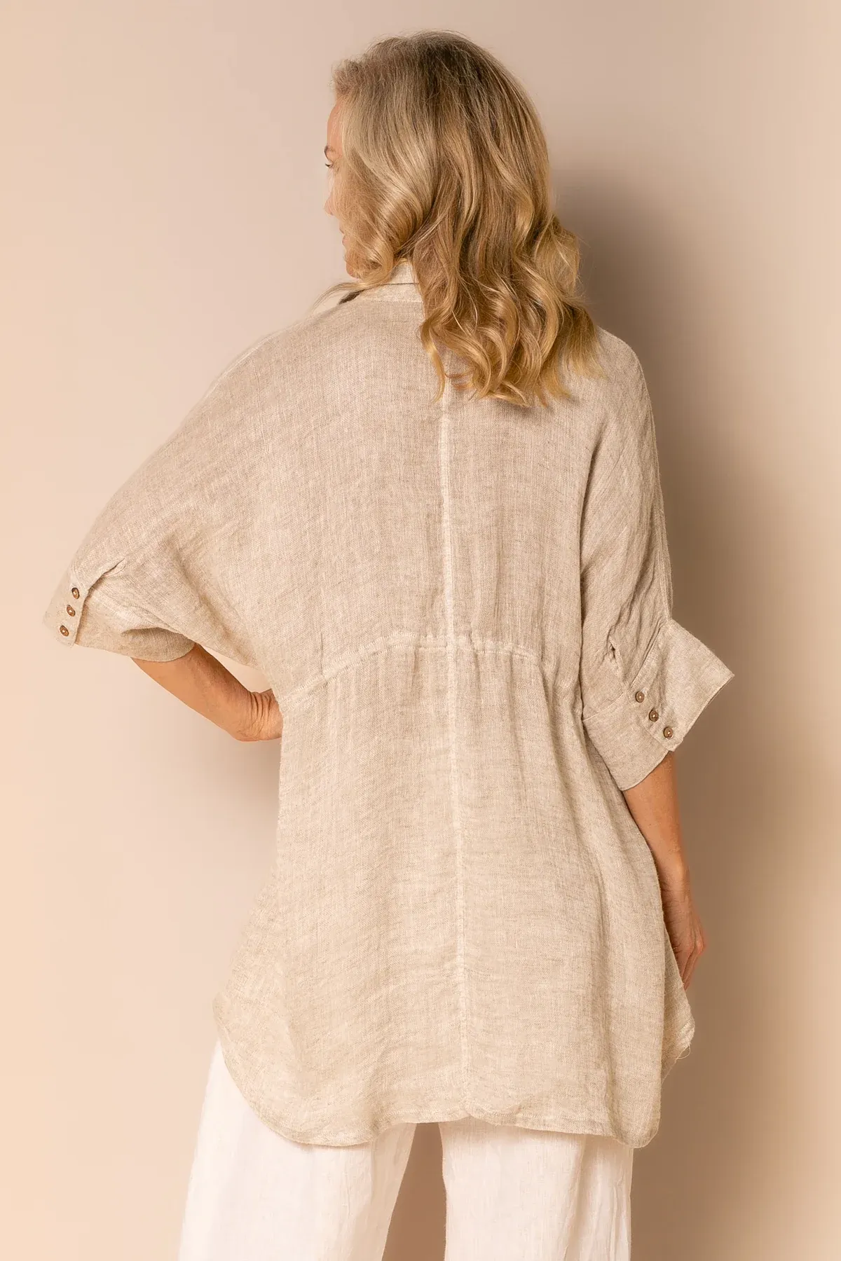 Imagine Fashion - Kilah Linen Top - Latte