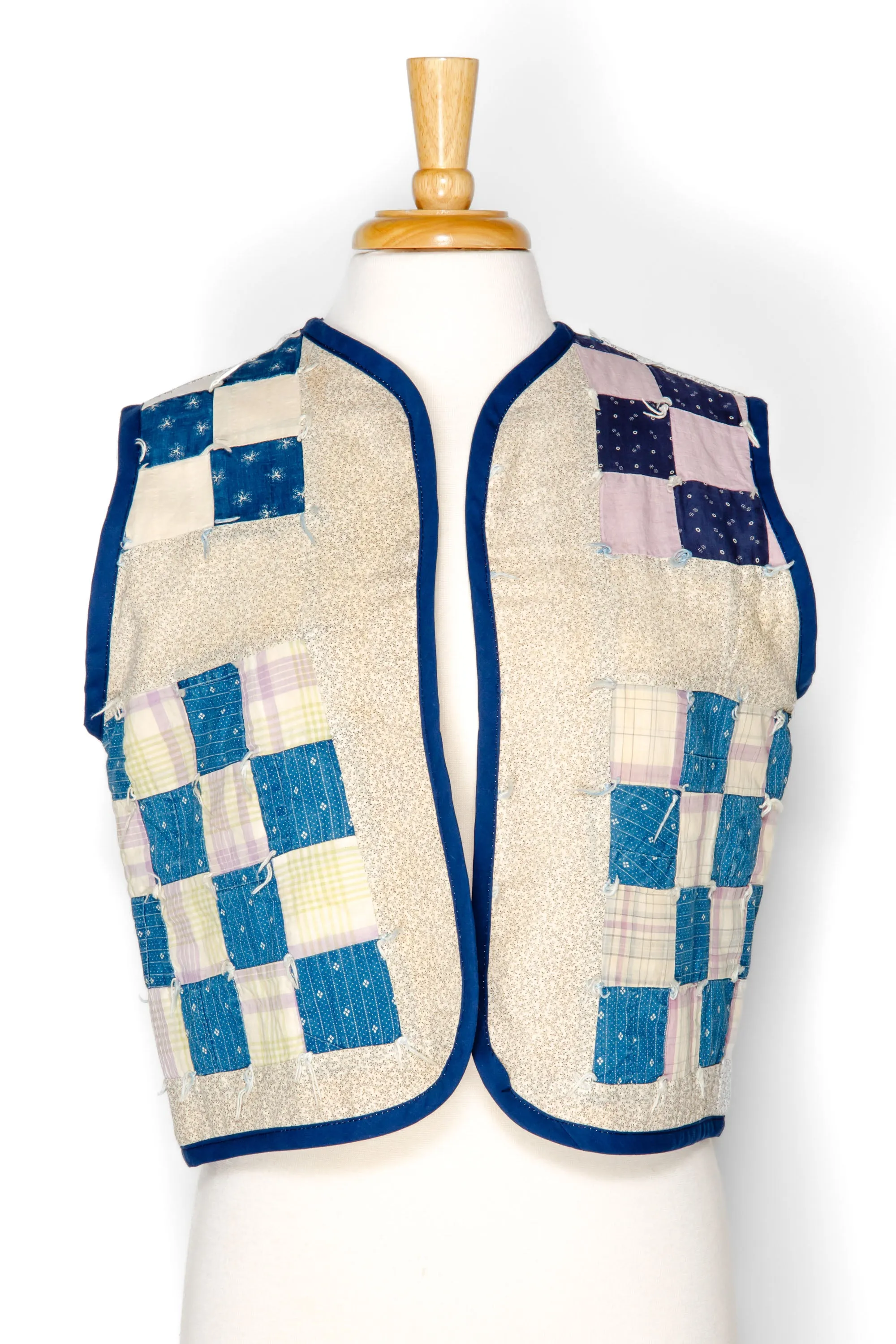 Indigo Patchwork Bloom Vest (Medium)