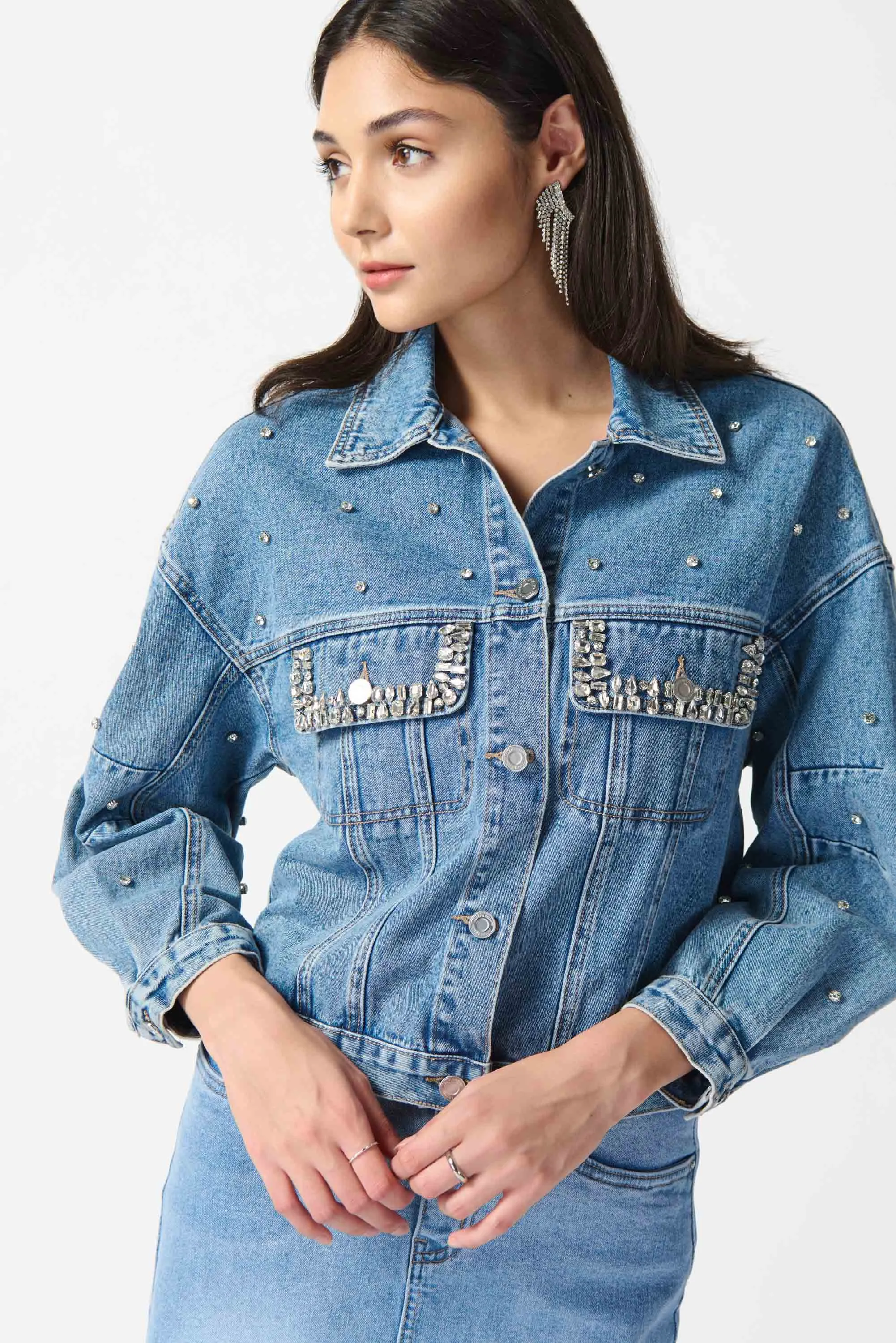 Joseph Ribkoff - 242917 Embellished Denim Jacket