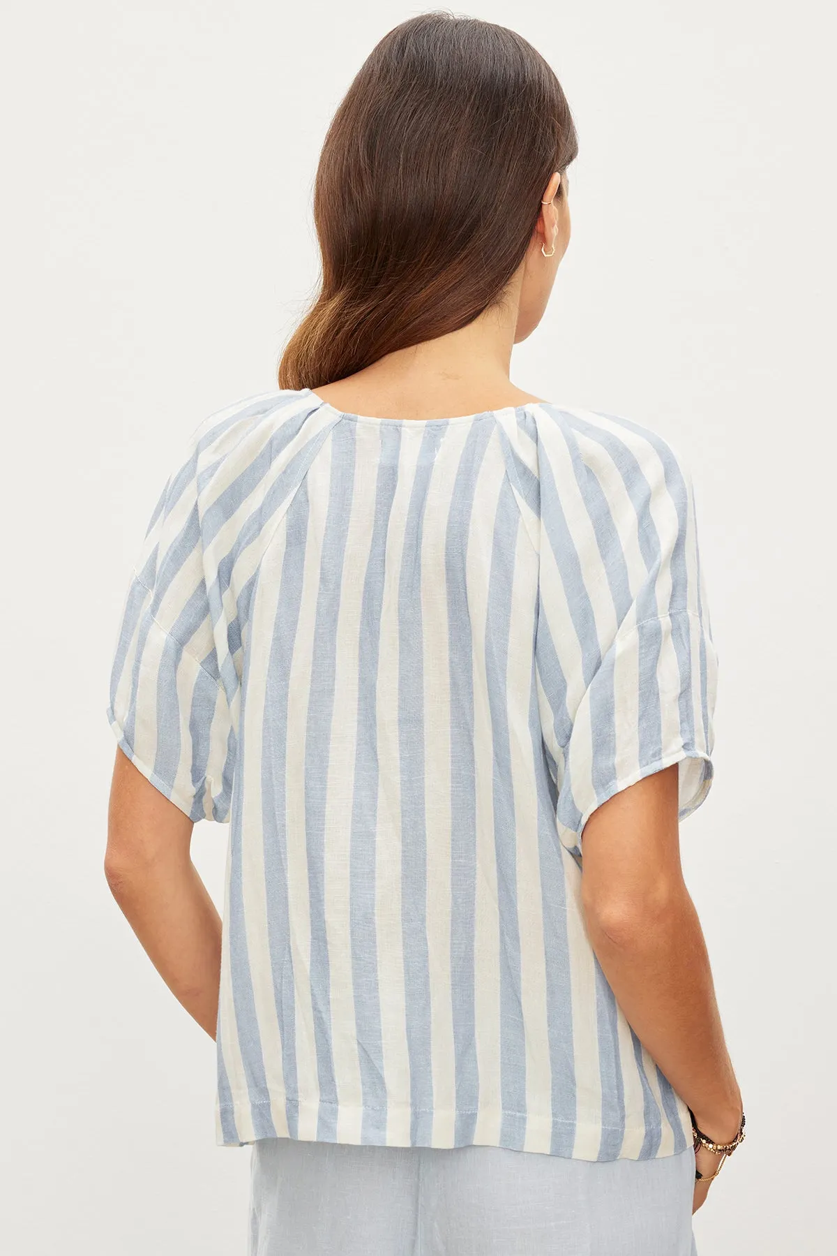 KATY STRIPED LINEN TOP