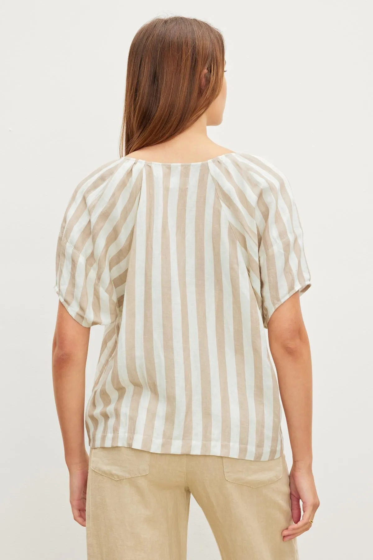 KATY STRIPED LINEN TOP