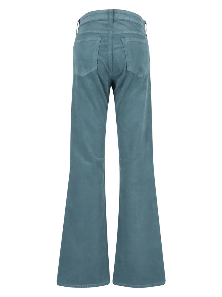 KUT: ANA HIGH RISE FLARE Corduroy - Lagoon Blue