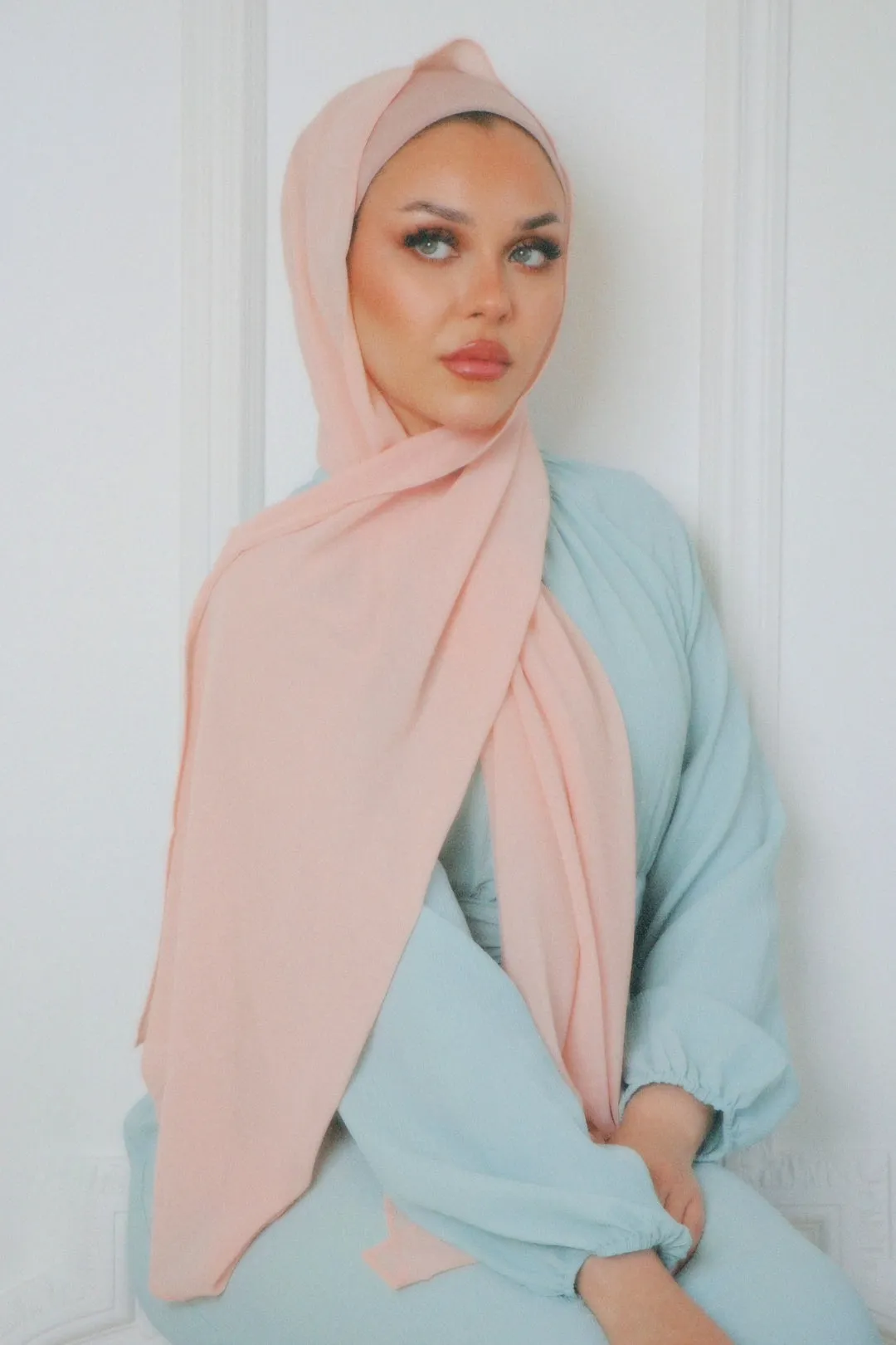 Laila Chiffon Hijab Set - Light Pink, Adorably Matching