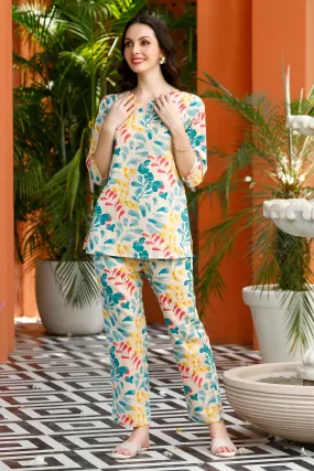 Leafy Lane Cotton Flex Loungewear Set