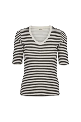 Ludmilla V-Neck - Whisper White/Black