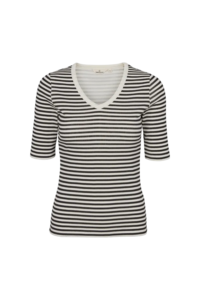 Ludmilla V-Neck - Whisper White/Black