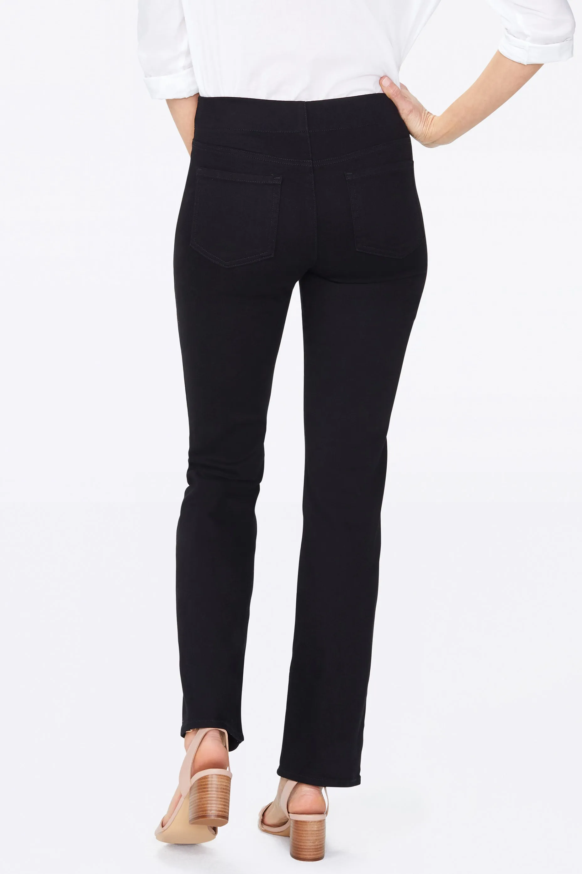 Marilyn Straight Pull-On Jeans - Black