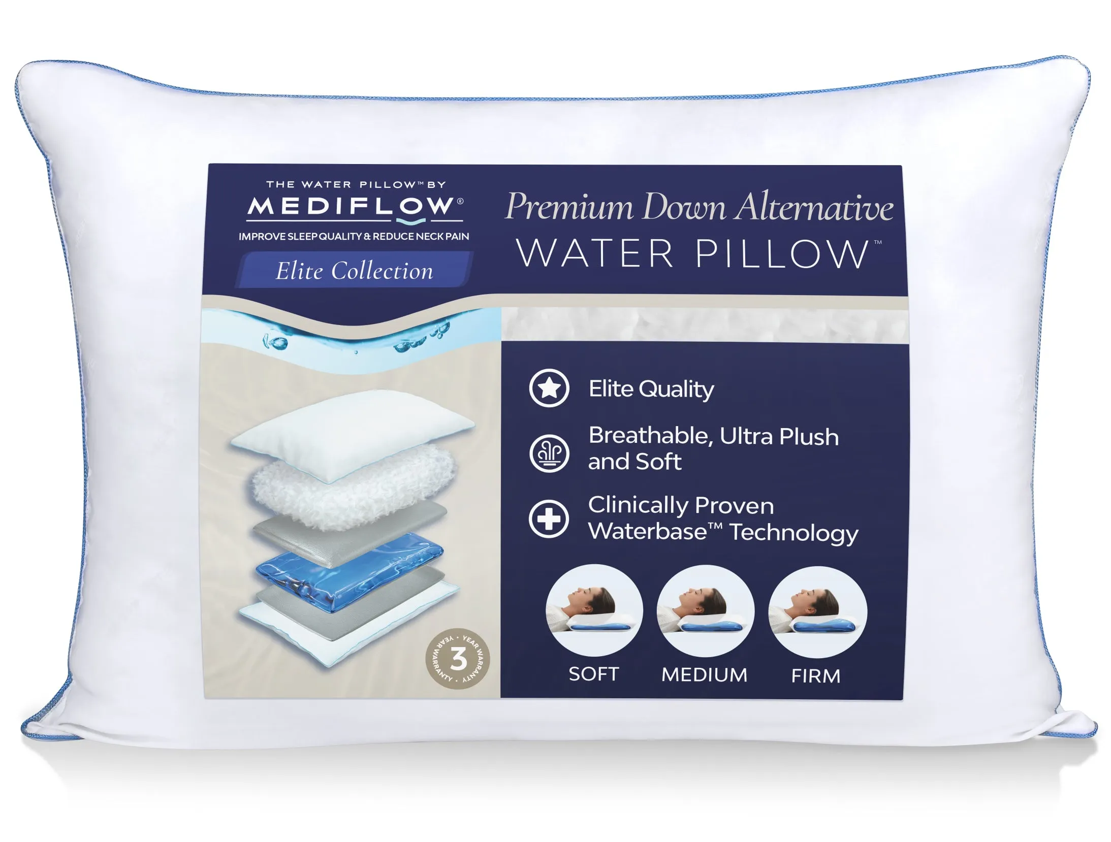 Mediflow Water Pillow - Elite Down Alternative