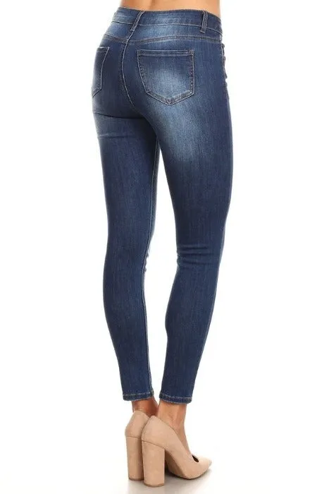 Mid-High Rise Ankle Skinny Enjeans - Med