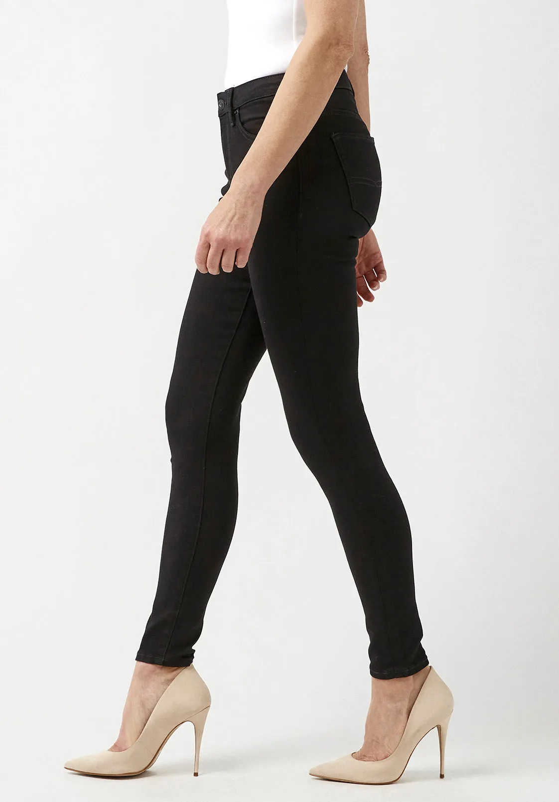 Mid Rise Skinny Alexa Women's Jeans in Black - BL15672