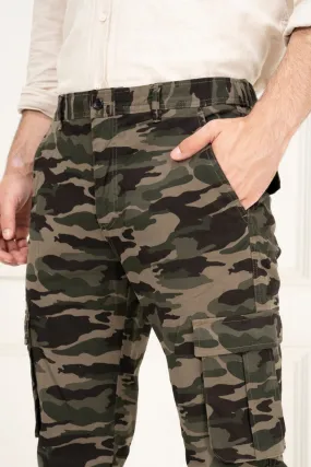 Military Camo Slim Fit Cargo Pants