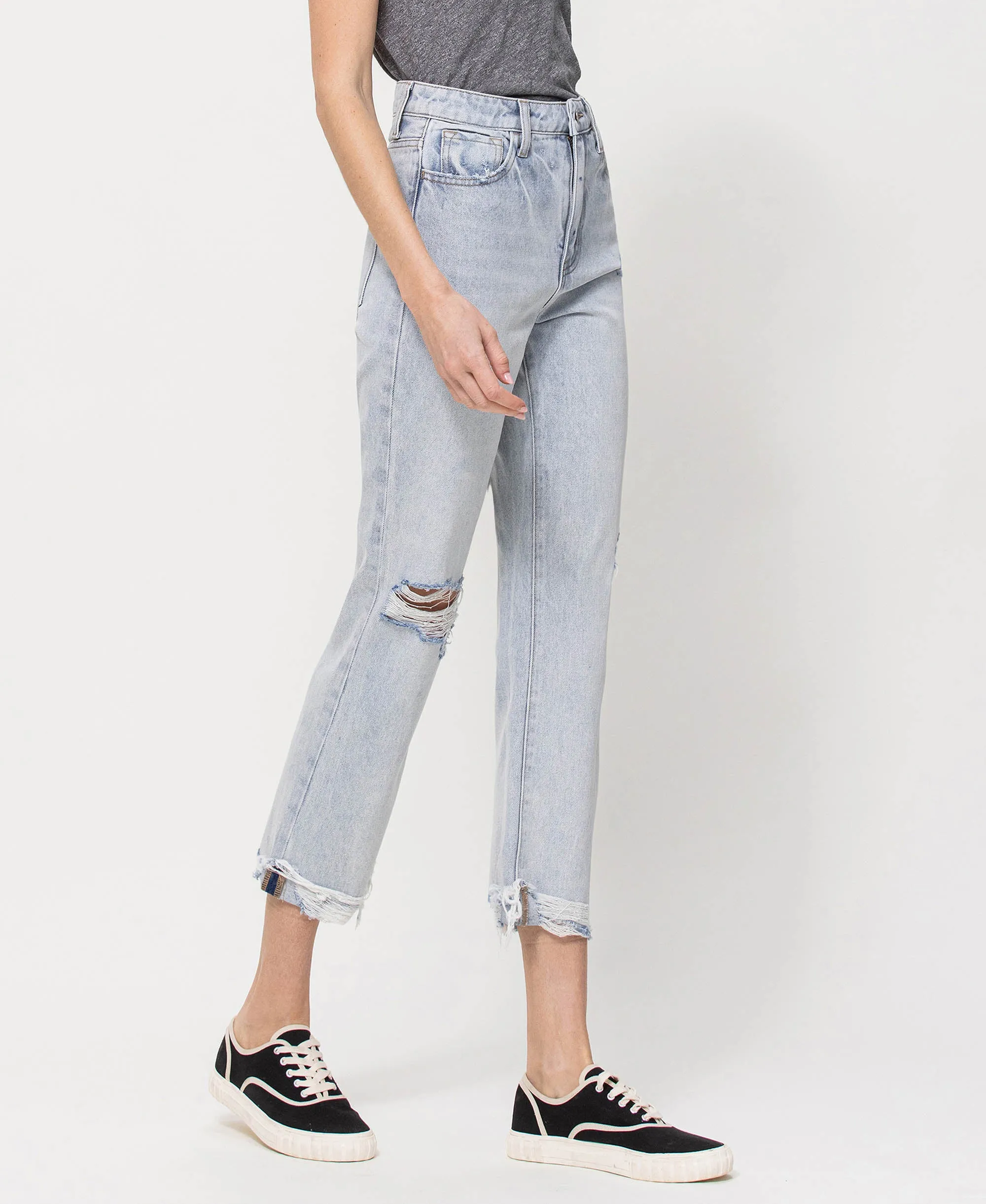 Minor Mishap - Super High Rise Relaxed Cuffed Straight Jeans