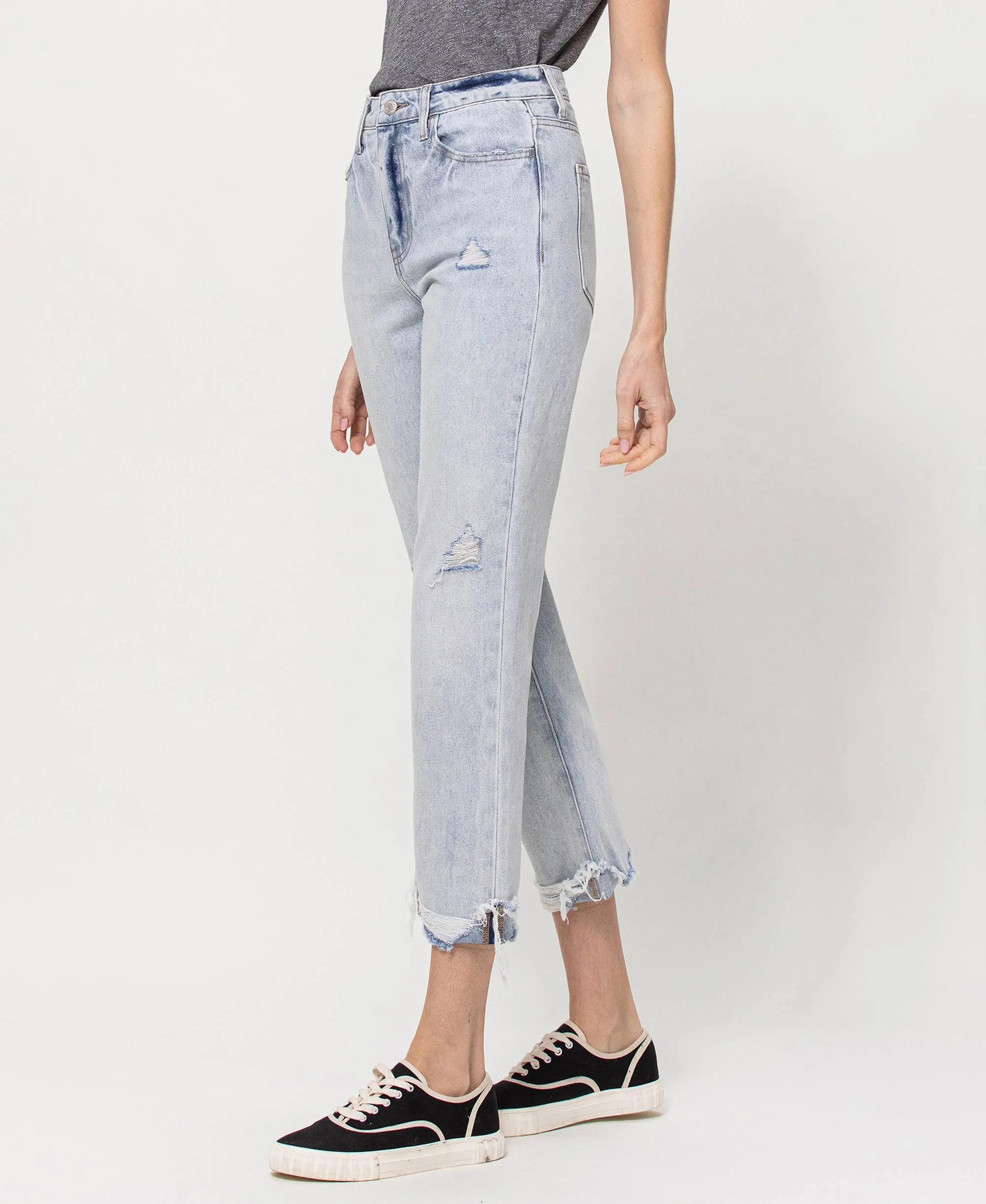 Minor Mishap - Super High Rise Relaxed Cuffed Straight Jeans