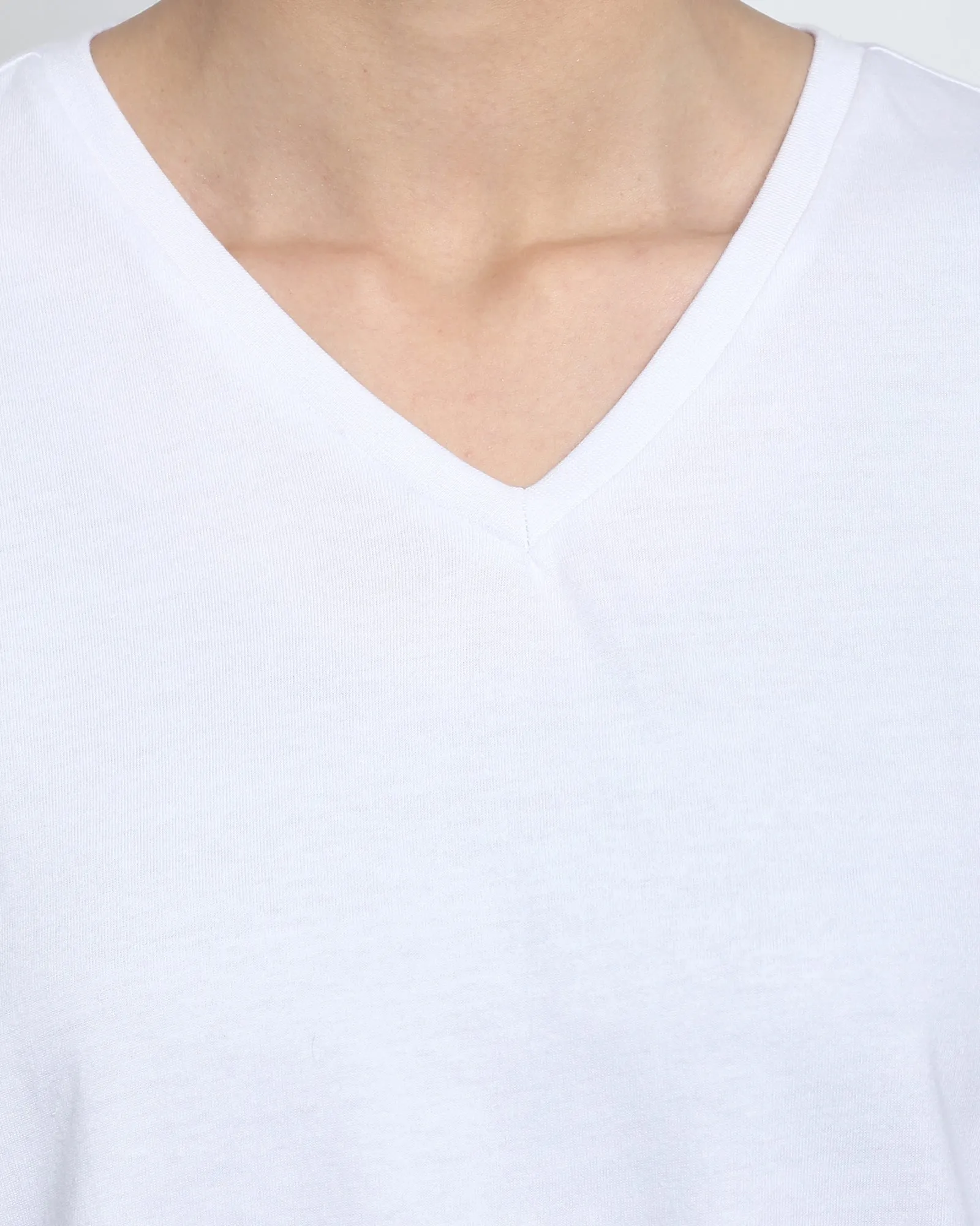 My Man's V Neck: White