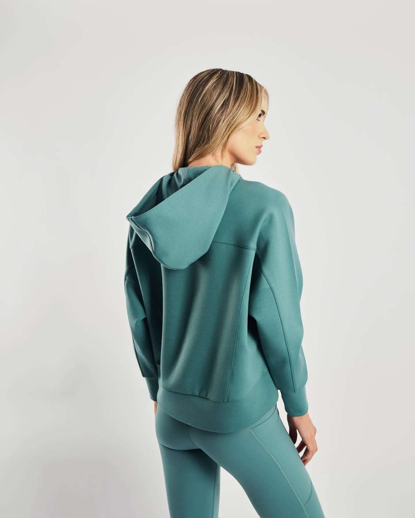 Mya Half Zip Hood Green Trail