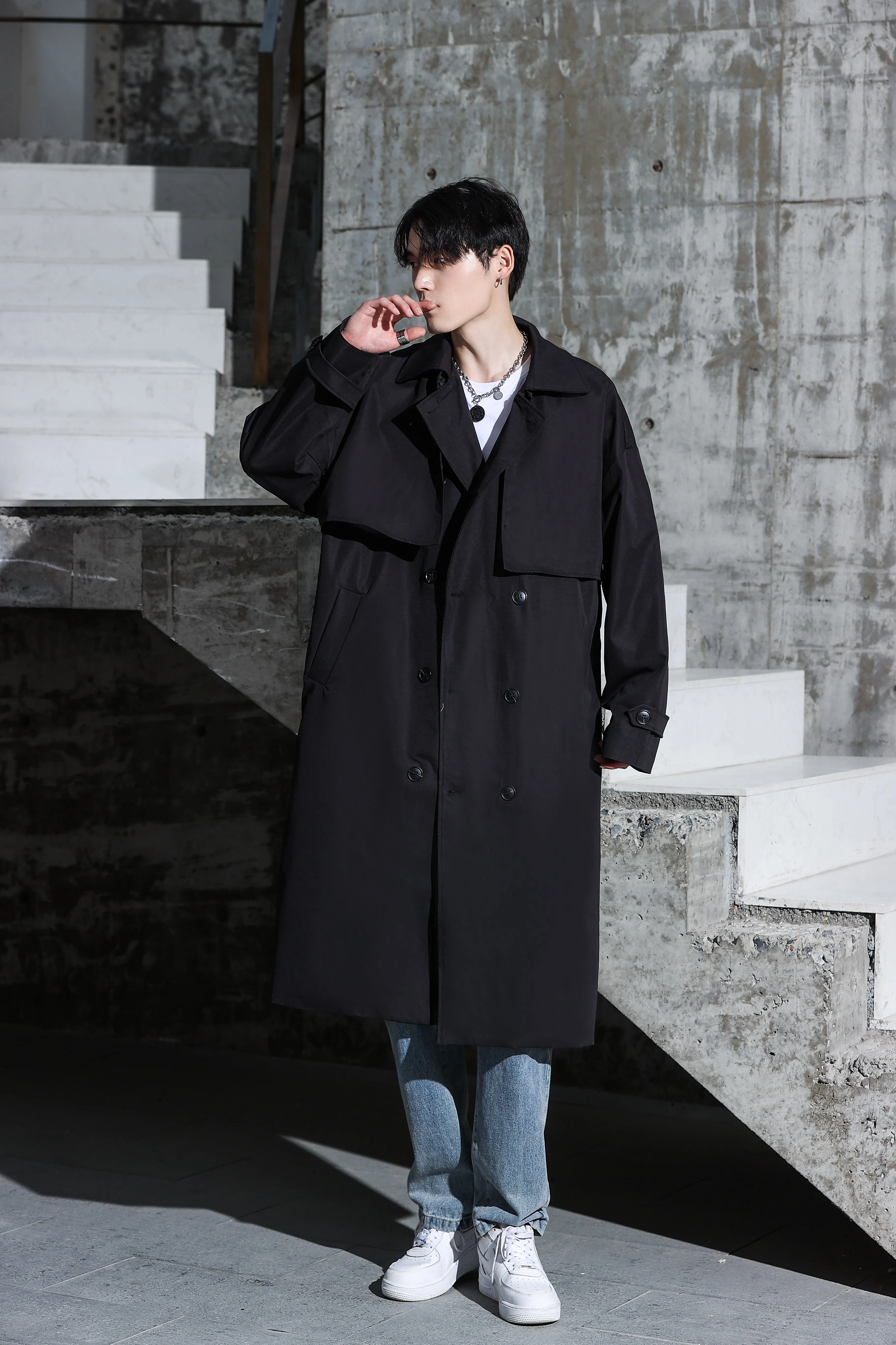 Oversized Long Trench Coat