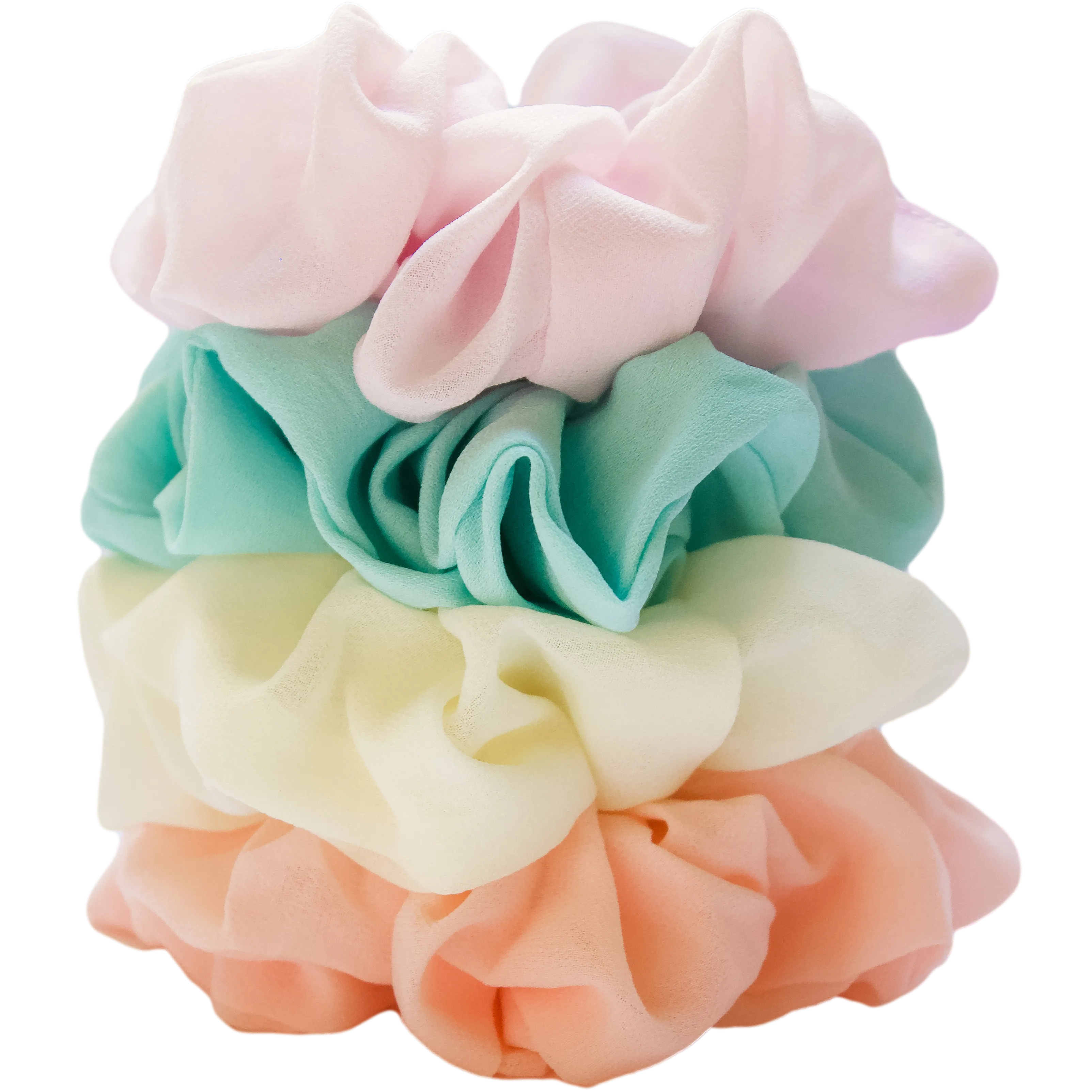 Pastel Chiffon Scrunchie Set