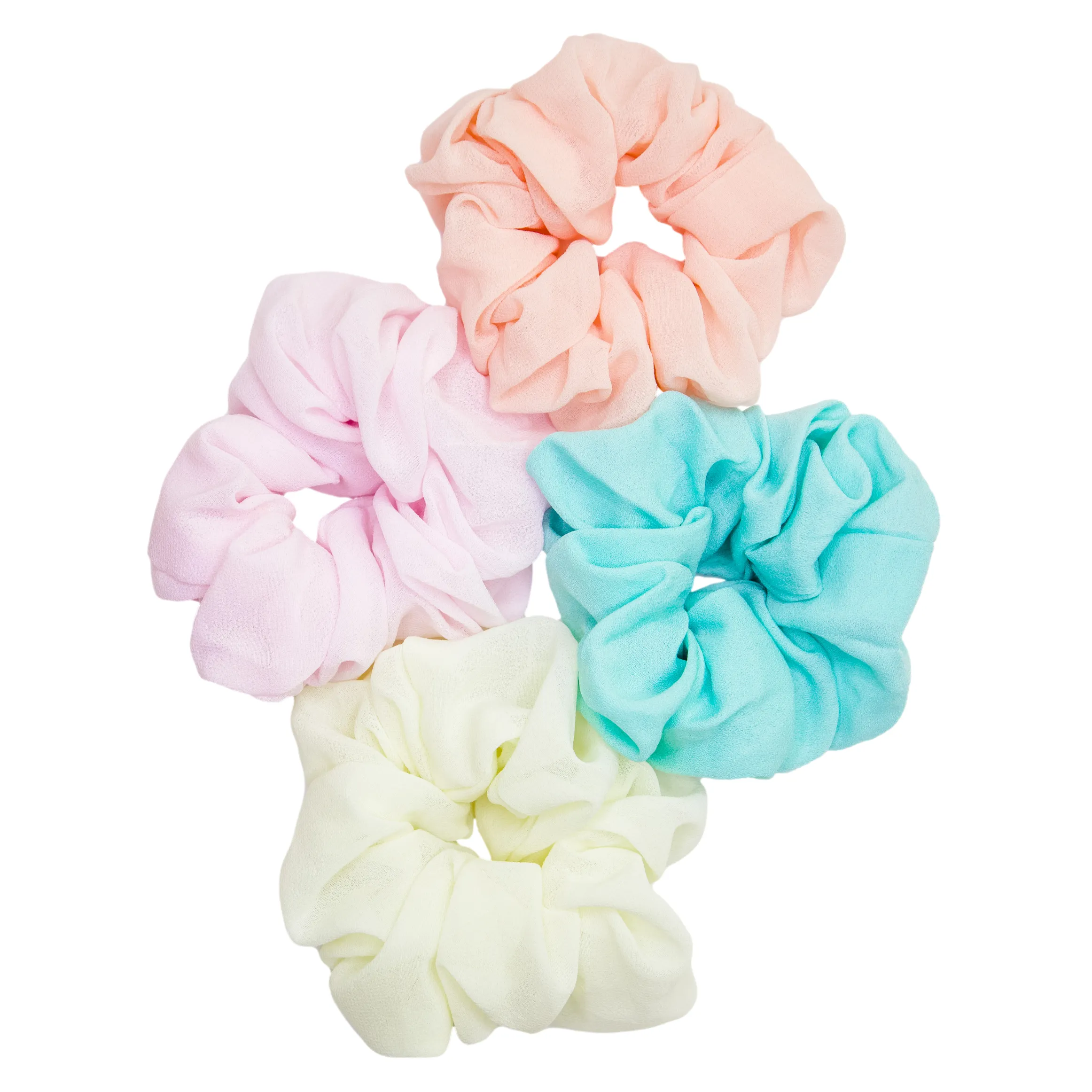 Pastel Chiffon Scrunchie Set