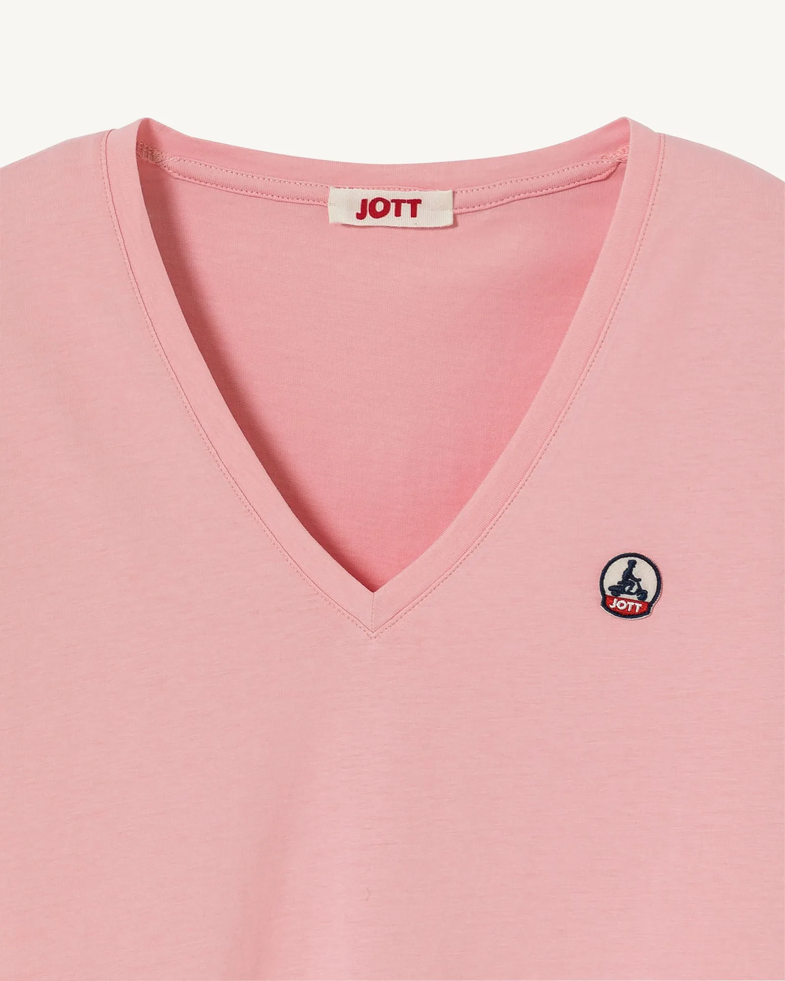 Peach pink Cancun 2.0 plain organic cotton V-neck T-shirt