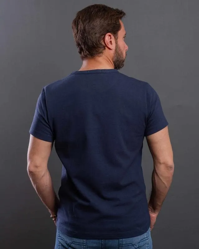 Plain Short-sleeve O-neck T-shirt-Navy