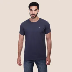 Plain Short-sleeve O-neck T-shirt - Navy