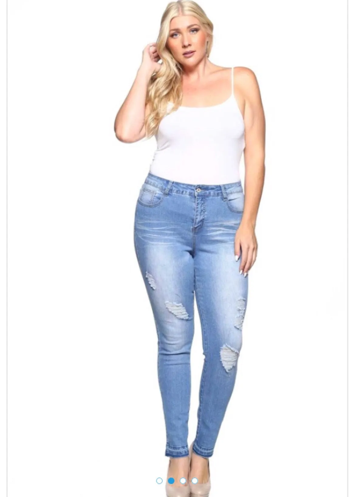 Plus-Size Ripped Skinny Jeans