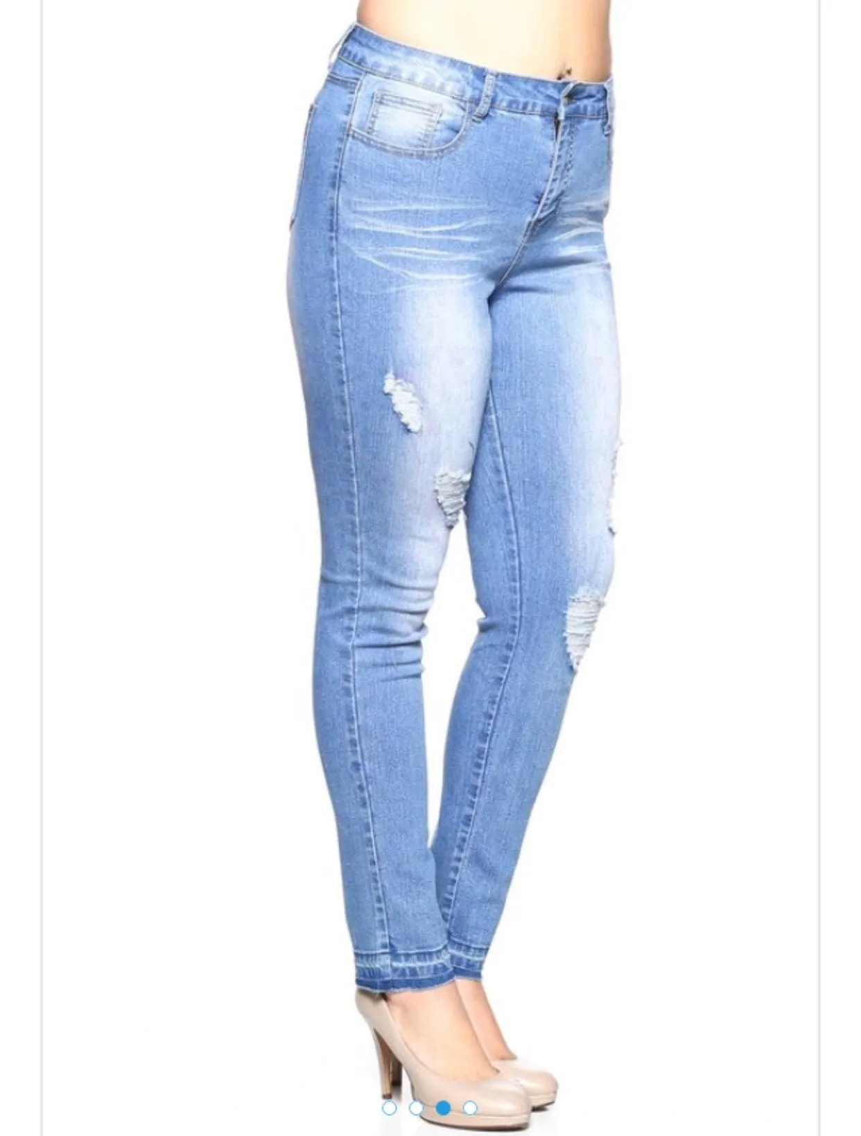 Plus-Size Ripped Skinny Jeans