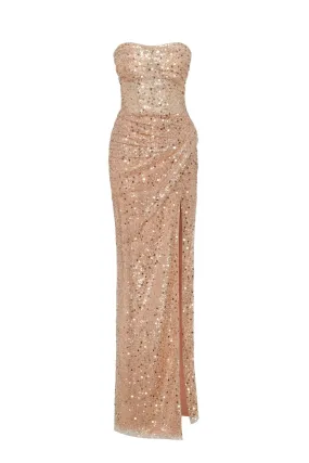 Radiant maxi dress in gold