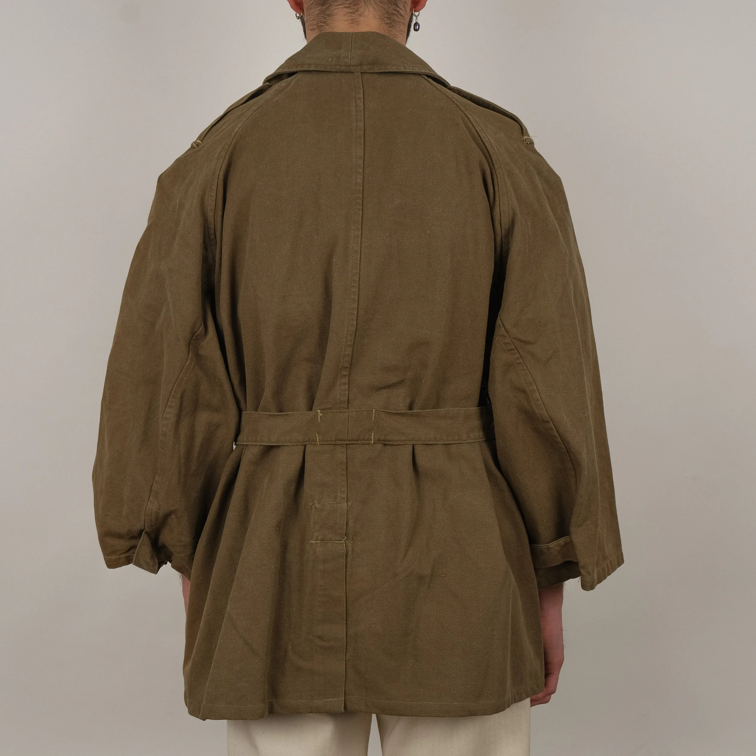 RARE SHORT FRENCH ARMY MOTORCYCLE COAT