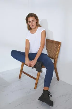 Saint Tropez Skinny Jeans Mid Blue