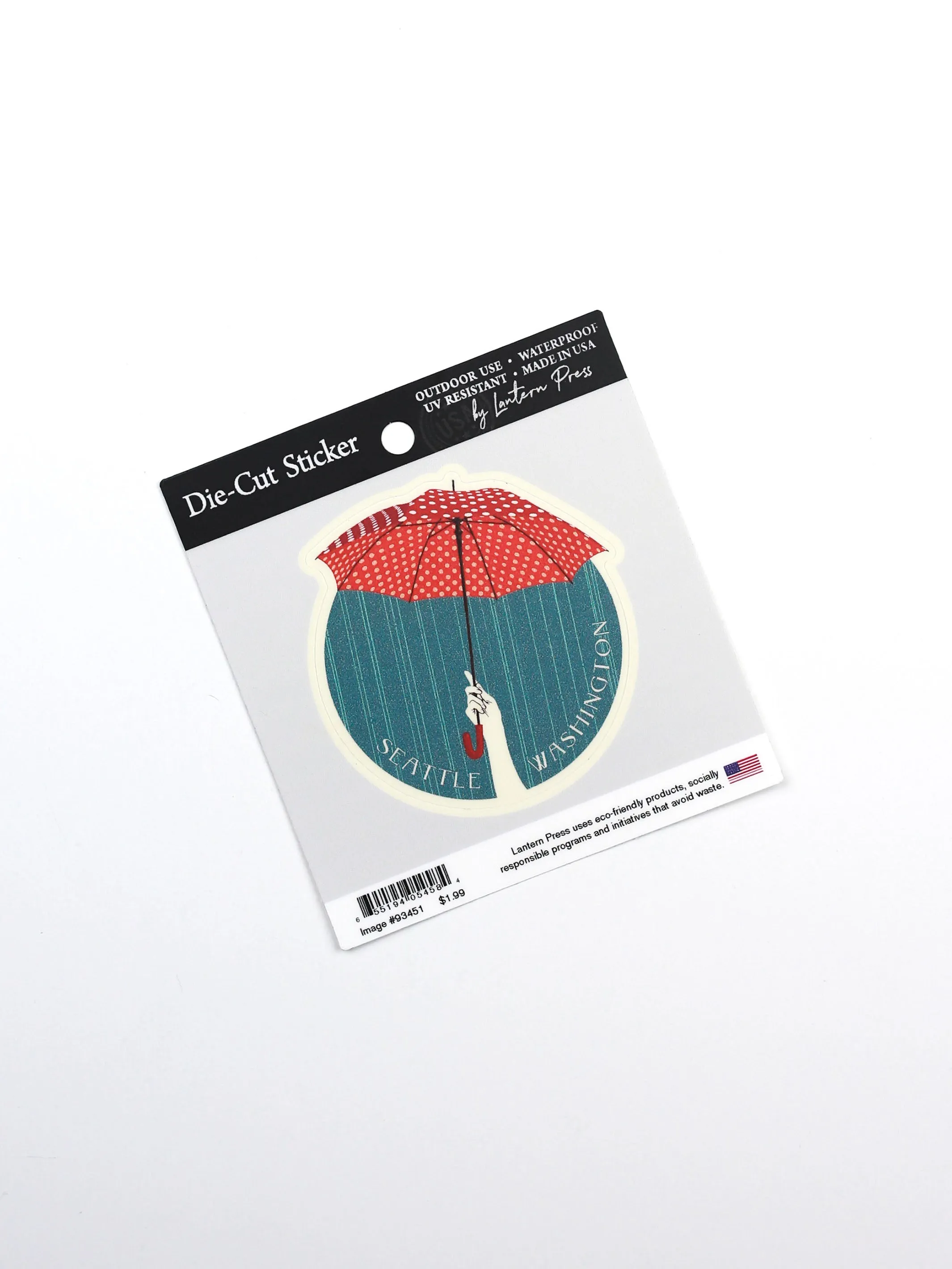 Seattle Umbrella Letterpress, Lantern Press Sticker