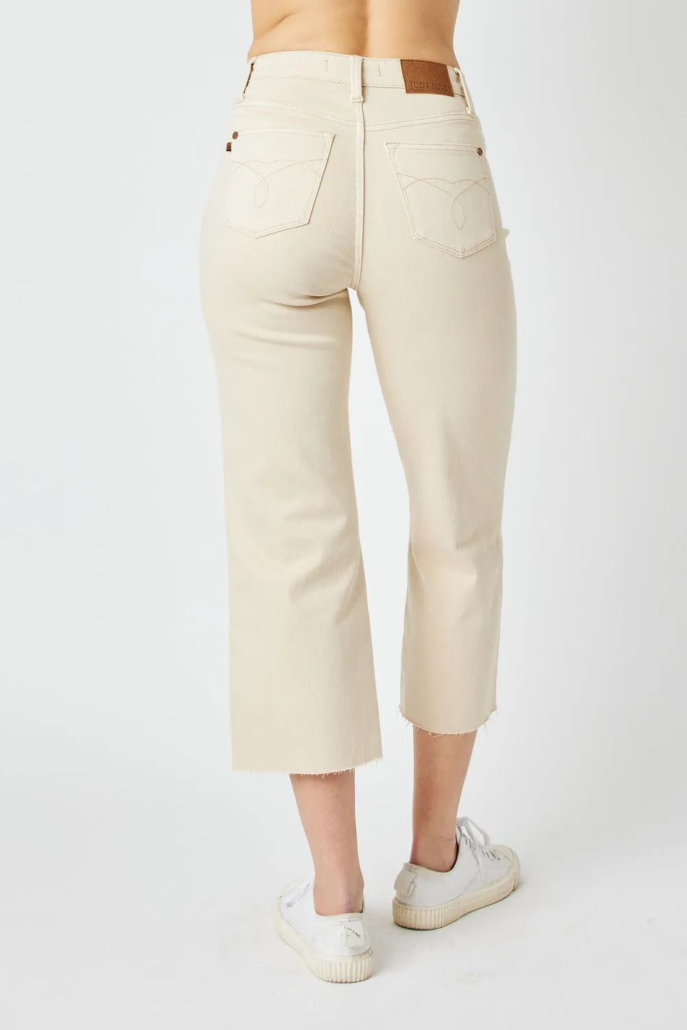 Shannon High Rise Crop Natural Wide Leg Jeans